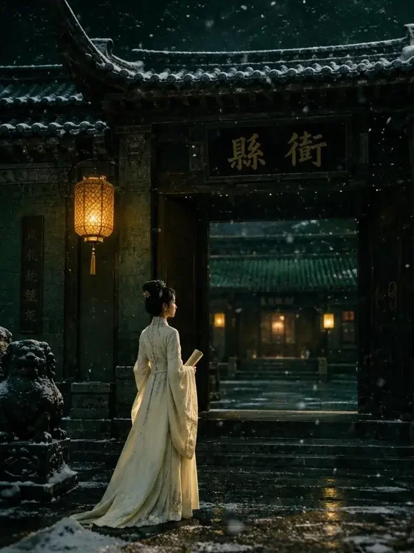 短剧《衙门前的灯》封面海报，古装题材，共66集